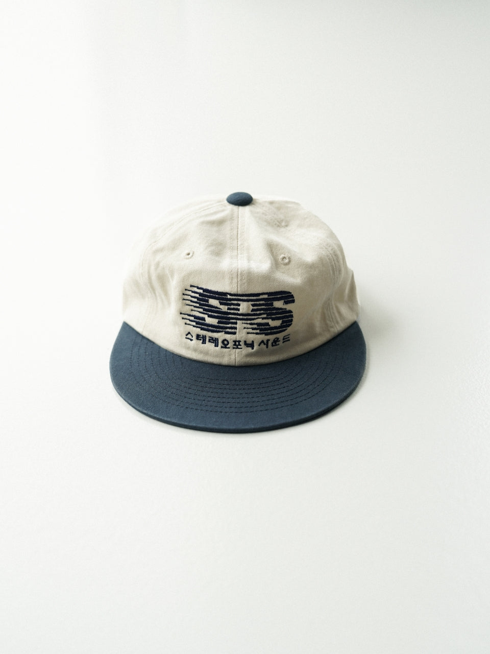 SPS Wave Logo Flat Cap (Ivory-Navy)