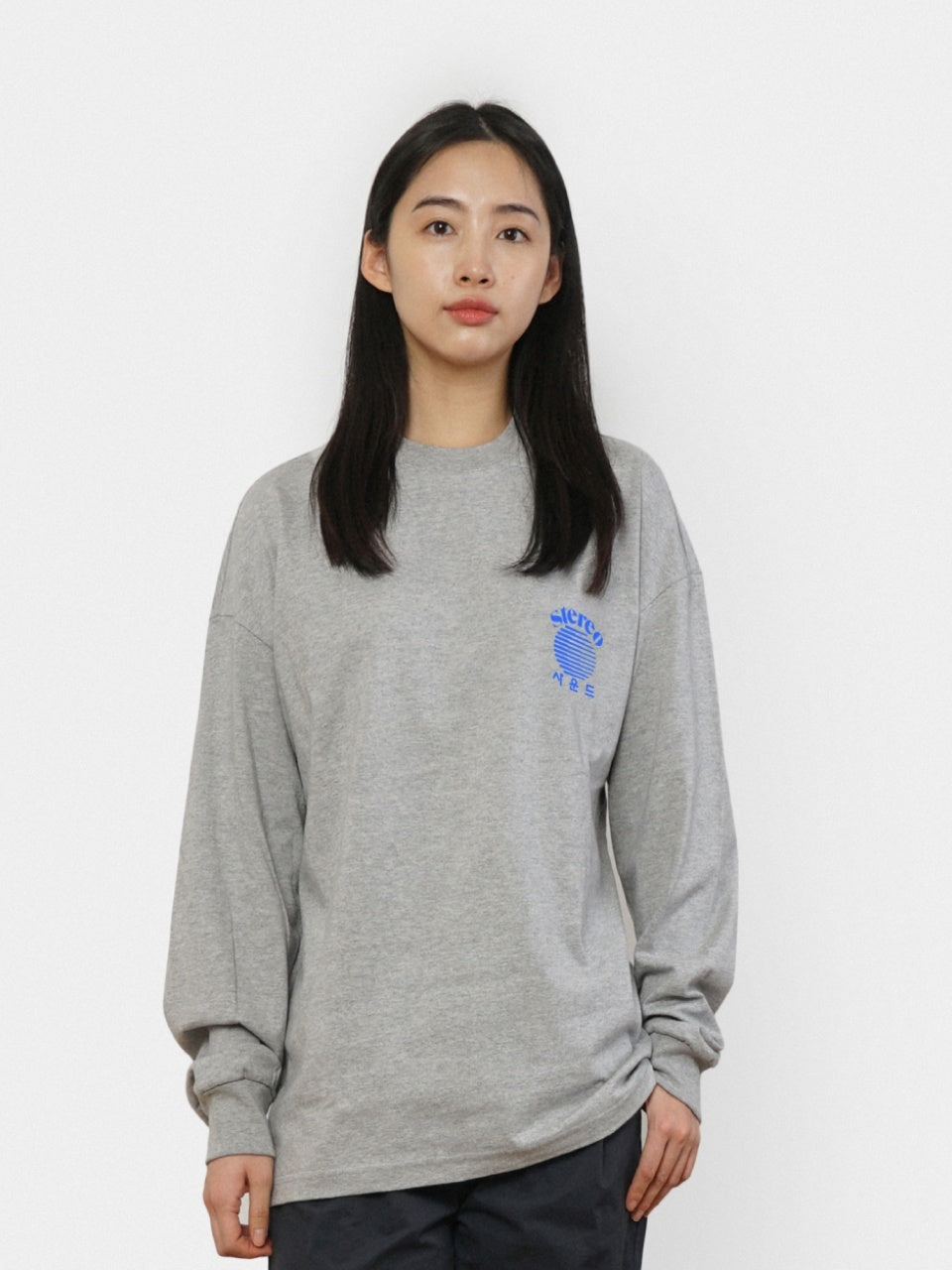 SPS Letter Long Sleeve Tee (Melange Gray)